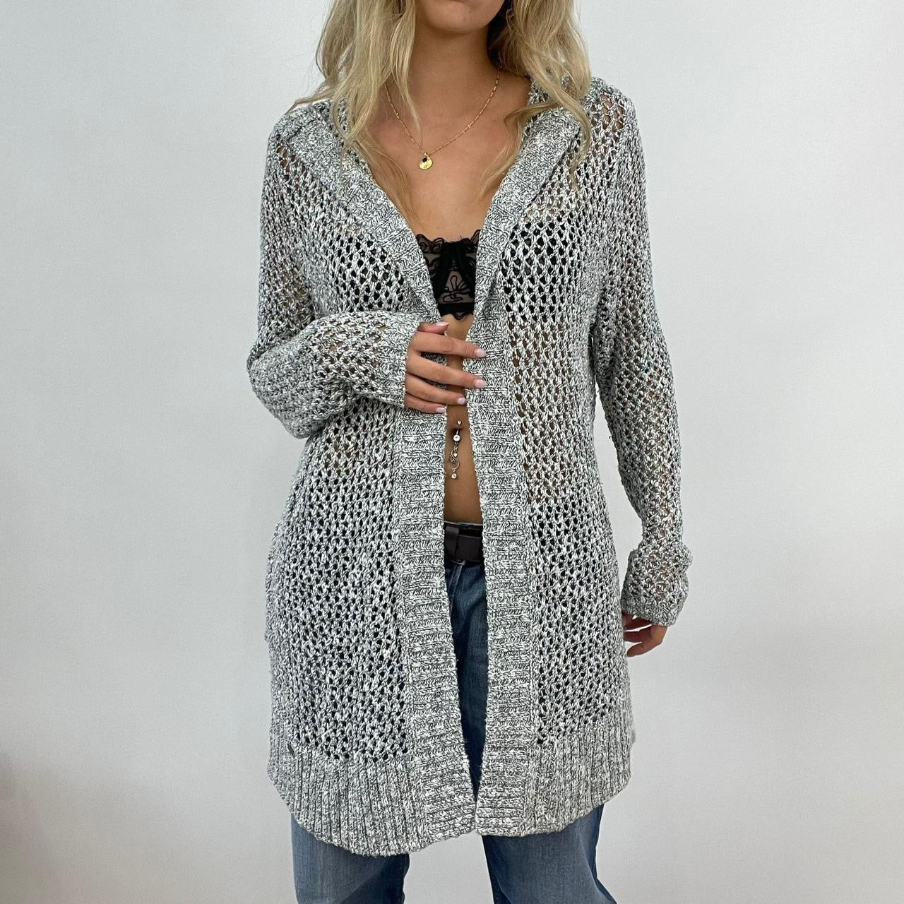 💻 COSY ERA | large grey hollister crochet knit jumper