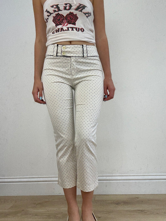 vintage edit twenty eight | small white capri trousers with black polka dots