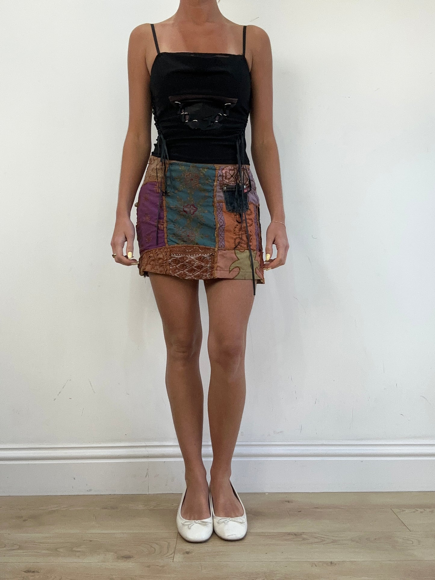 vintage edit eleven | small multicoloured patchwork style miss sixty skirt