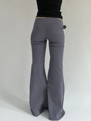 ‼️ | grey belt detail fitted trousers