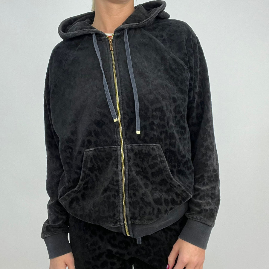 ELEVATED SPORTSWEAR DROP | Leopardo preto média impressão velour tracksuit