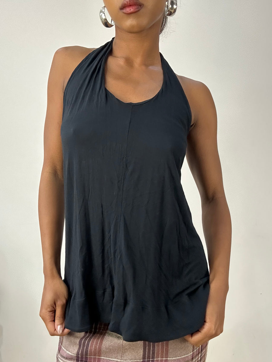 Vintage-Edit: Halloween | extra kleine schwarze miss sixty drapierte Neckenhals-Top