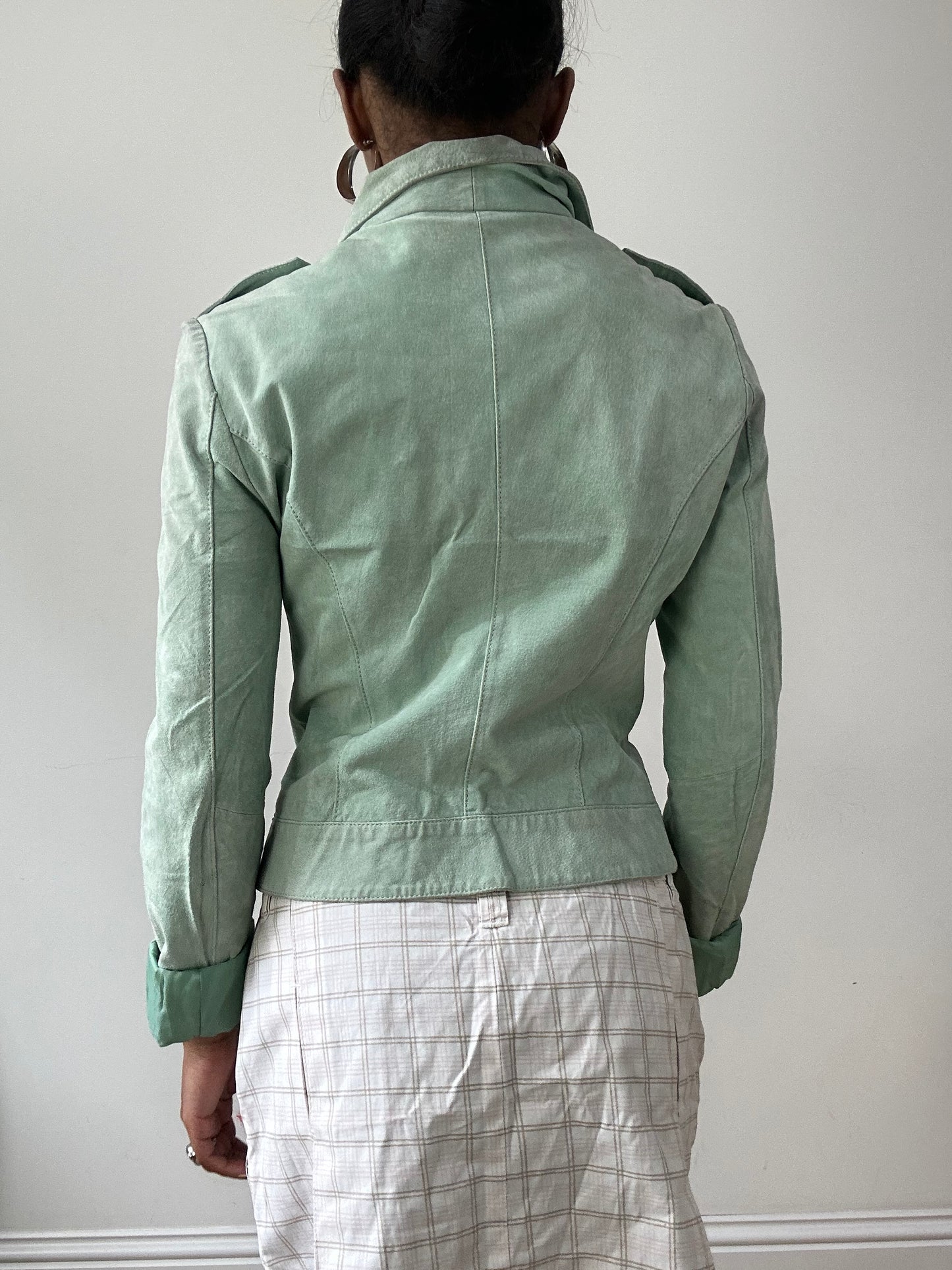 BEST PICKS | small green faux suede jacket