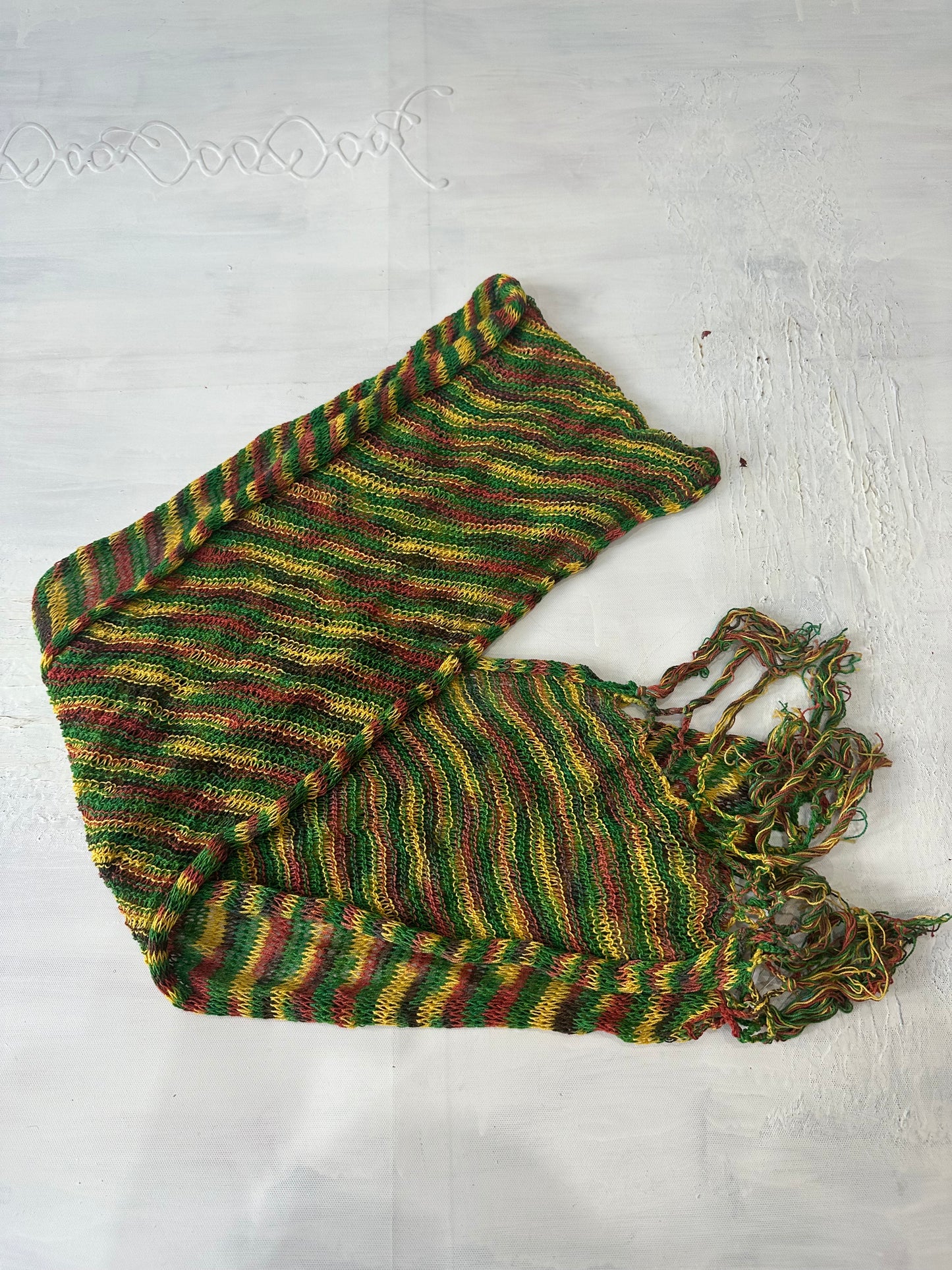 💻‼️ BEST PICKS | one size green striped knit scarf