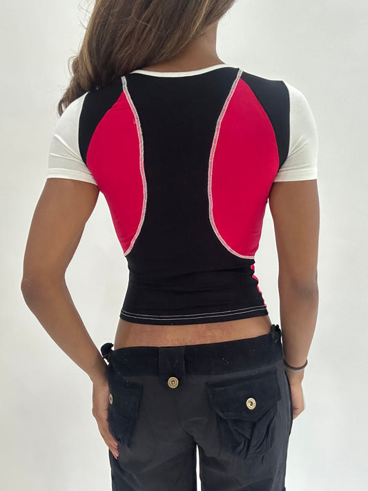 ‼️ | small black and pink short sleeve top
