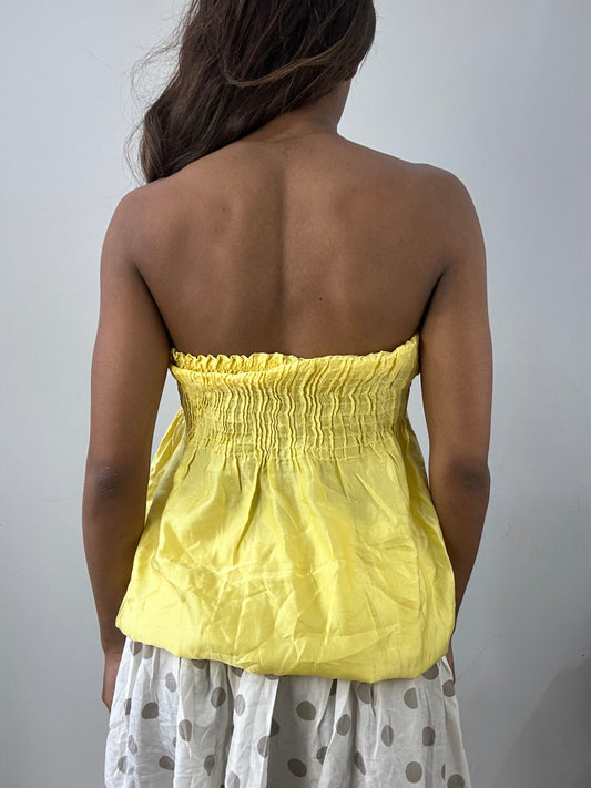 easter edit | small yellow ruched bandeau top
