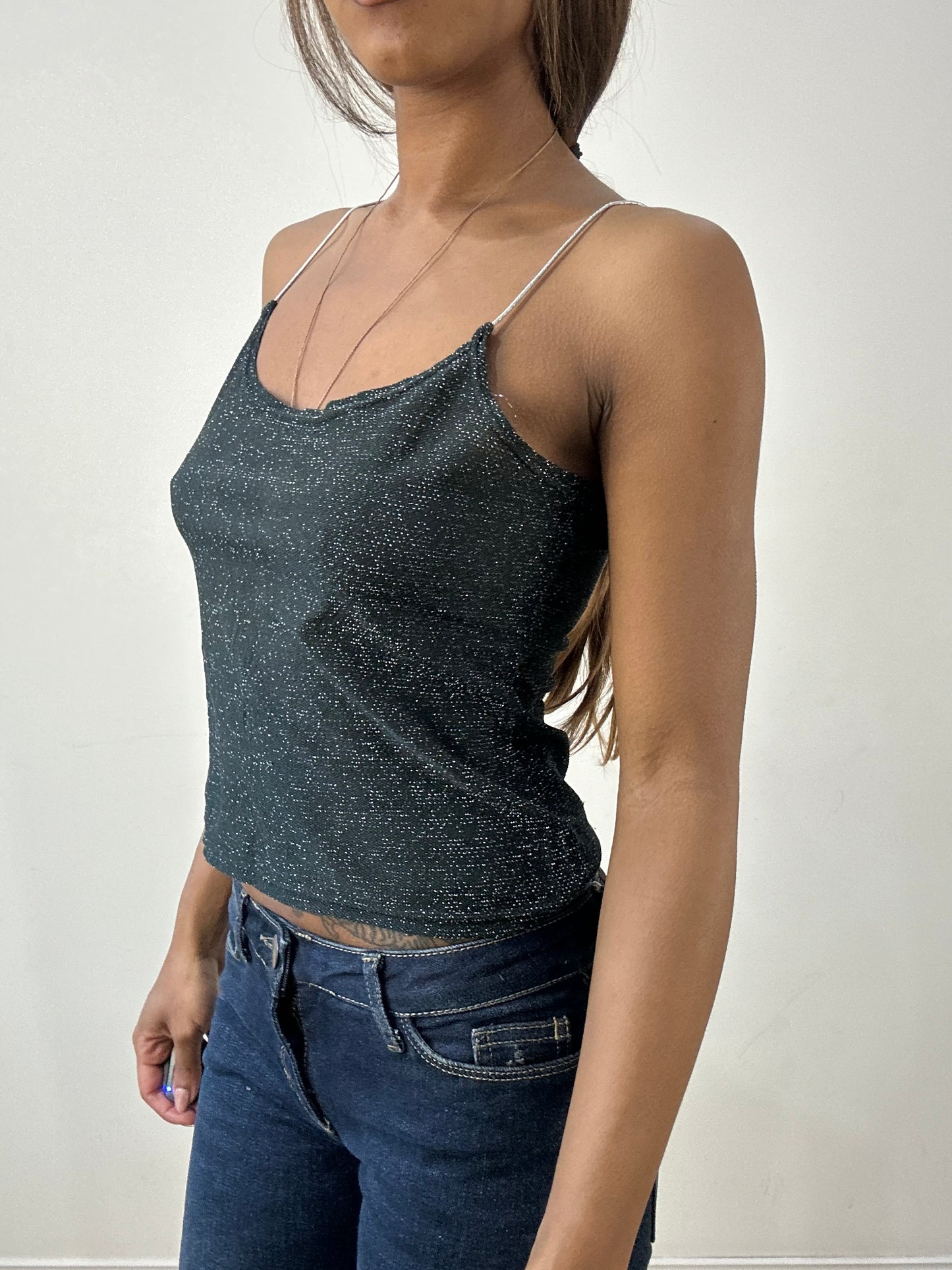 BEST PICKS | small grey sparkly knit cami top
