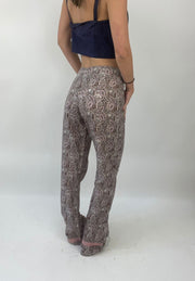 COASTAL COWGIRL DROP | extra small pink and brown paisley flared trousers