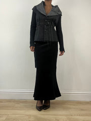 winter edit | small black knit blazer with belt detail