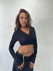 💻 athleisure edit | small black intimissimi wrap top