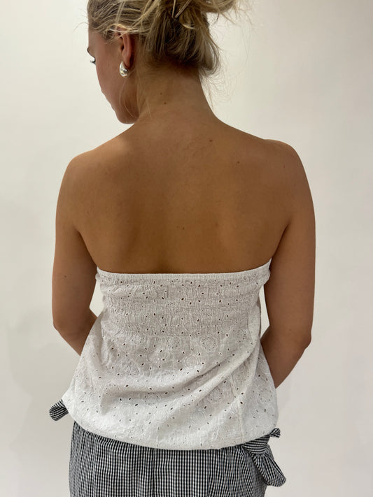 french summer drop | small white broiderie bandeau top
