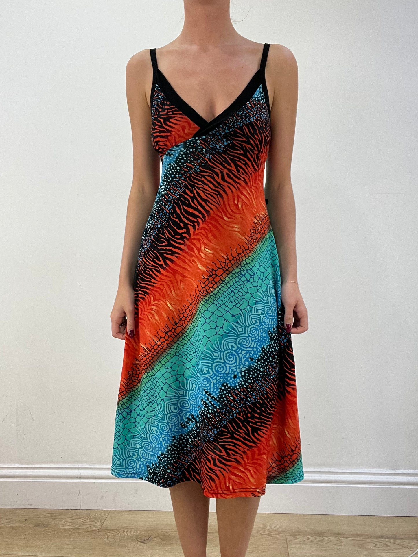 BEST PICKS | medium multicoloured abstract print midi dress