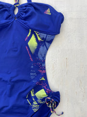 VINTAGE PICKS | small blue adidas swim suit with open back