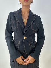 vintage edit fifteen | small black and orange lined blazer
