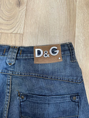 vintage edit fifteen | extra small light blue denim d&g style jeans with logo pocket
