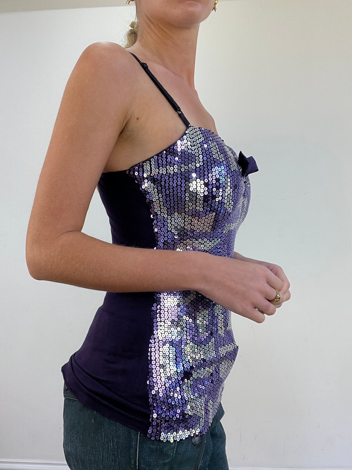vintage edit thirteen | medium purple sequin cami