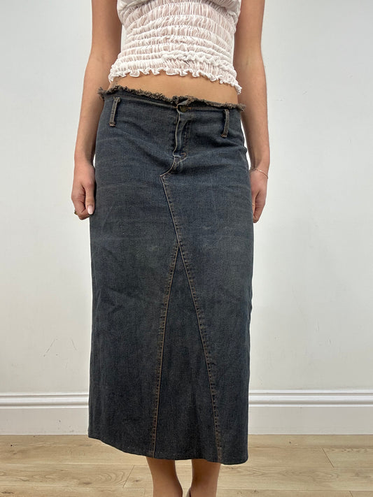 BEST PICKS | medium dark wash maxi denim skirt