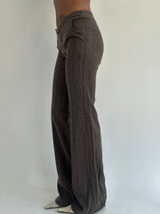‼️ | grey pinstripe trouser with brown details