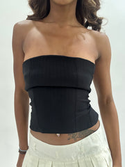 #433 VENTA DE MUESTRAS | Top de bandeau de encaje negro extra pequeño