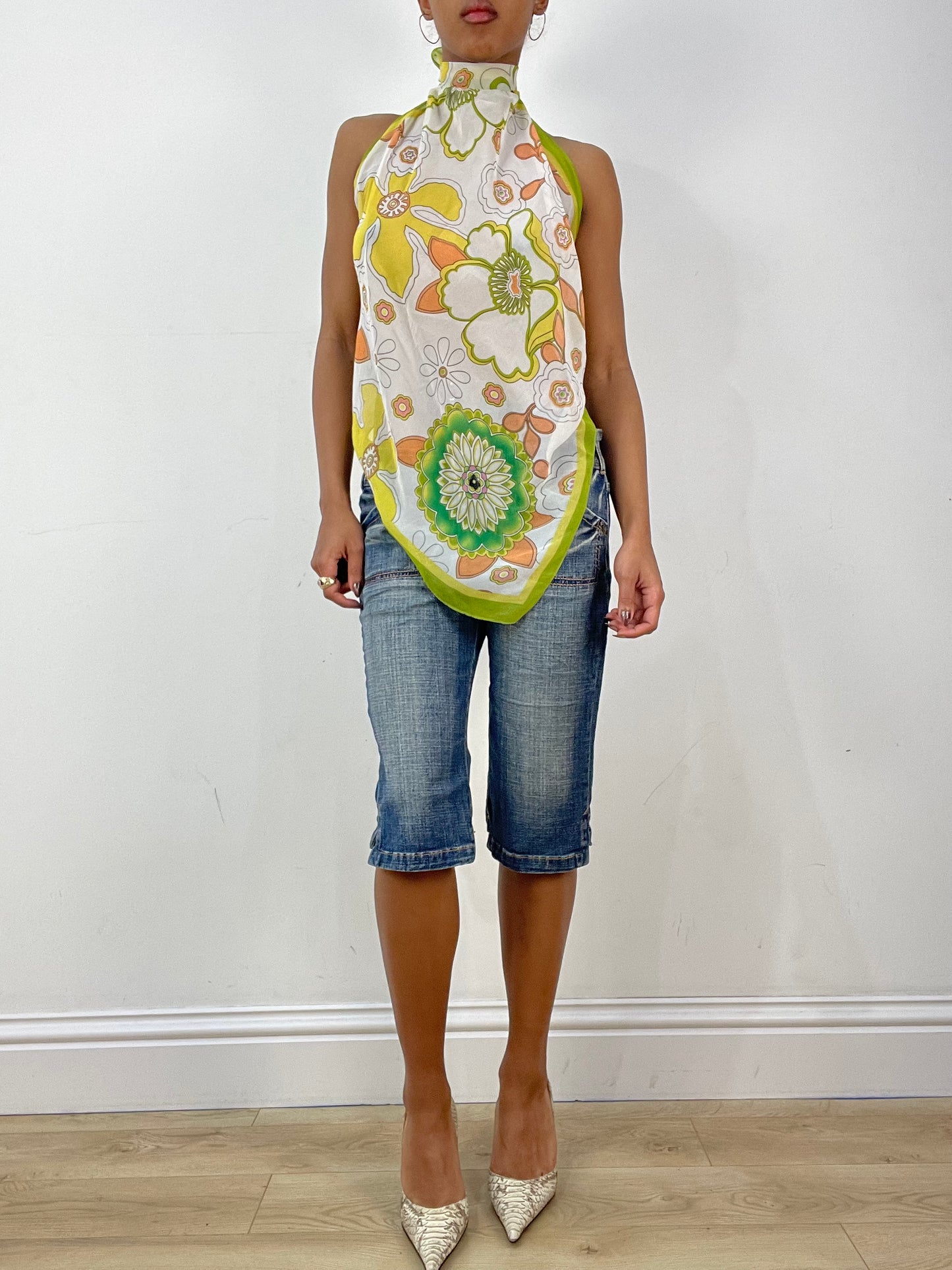 vintage edit thirty-six | small green scarf top