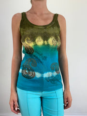 summer edit | small blue and green vest with tie dye detail