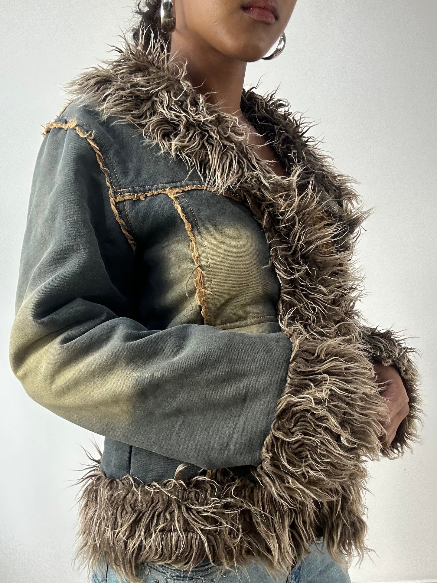 LFW edit | medium blue acid wash denim jacket