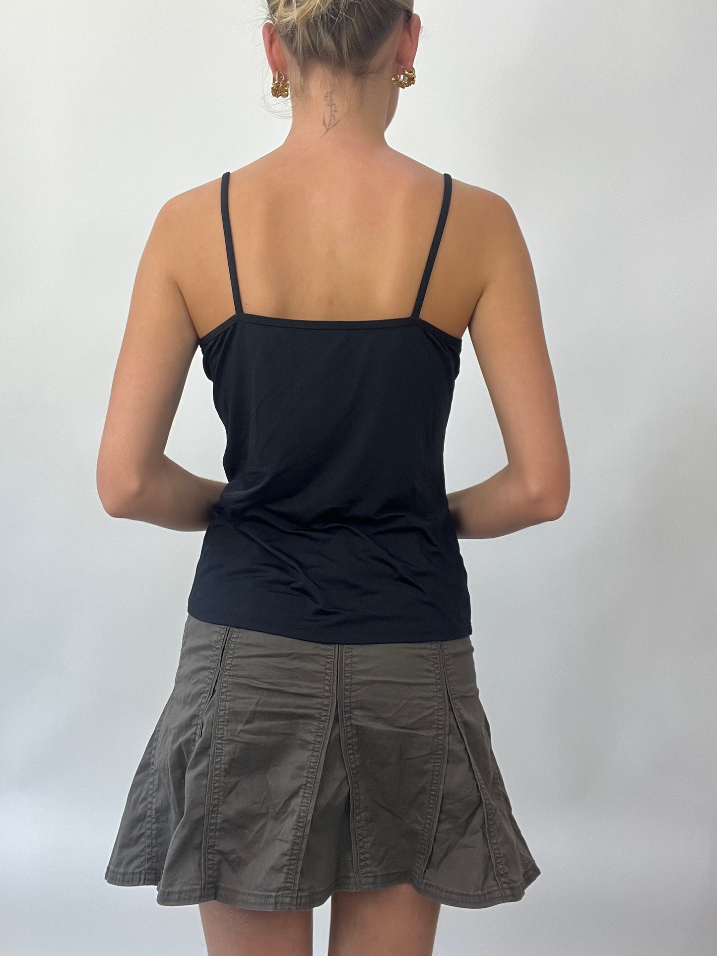 BRAT GIRL SUMMER DROP | small black cami with diamanté straps