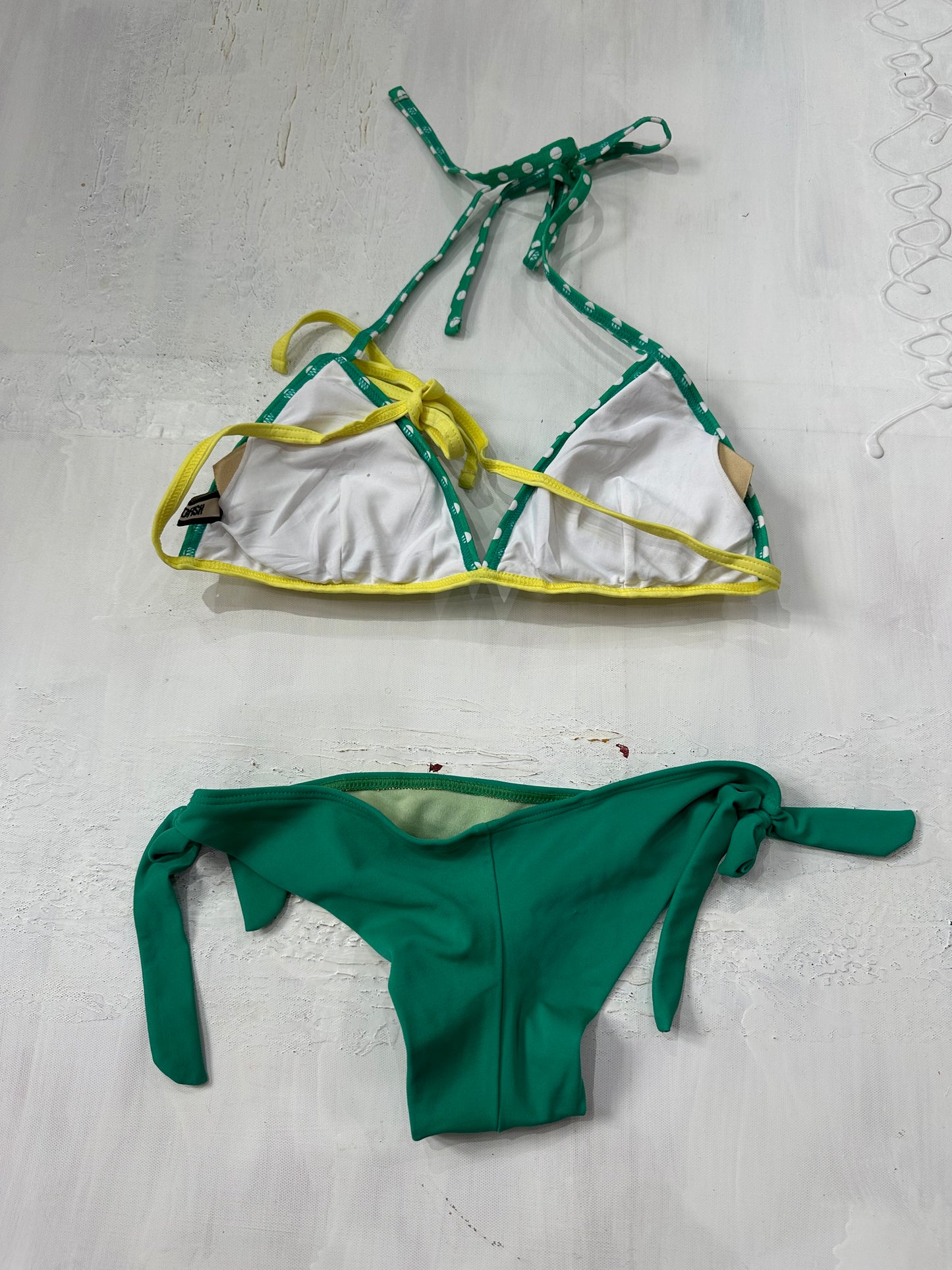 midsummer edit | small yellow and green bikini set