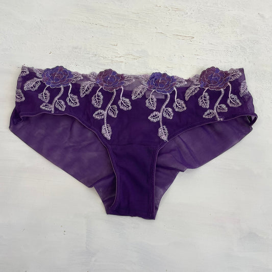 GIRL CORE DROP | small purple embroidered mesh underwear
