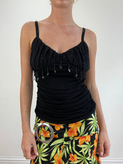 BEST PICKS | small black beaded mesh cami