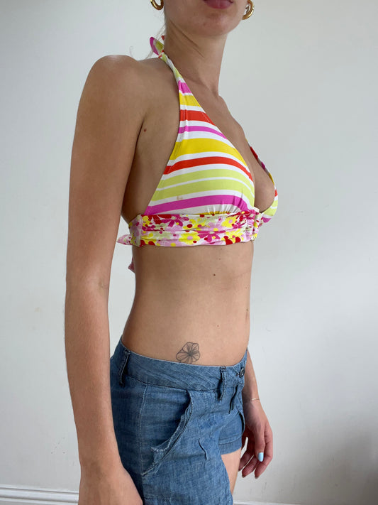 vintage edit twenty eight | medium yellow and pink bikini set