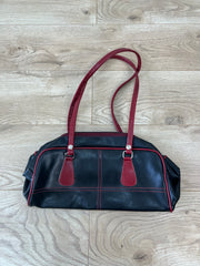 💚 miley cyrus edit | black and red faux leather shoulder bag