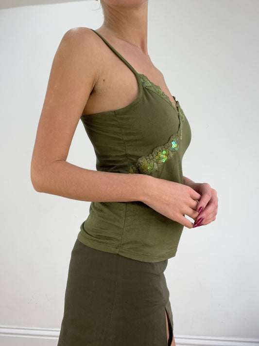 st patrick’s day | small khaki sequin cami