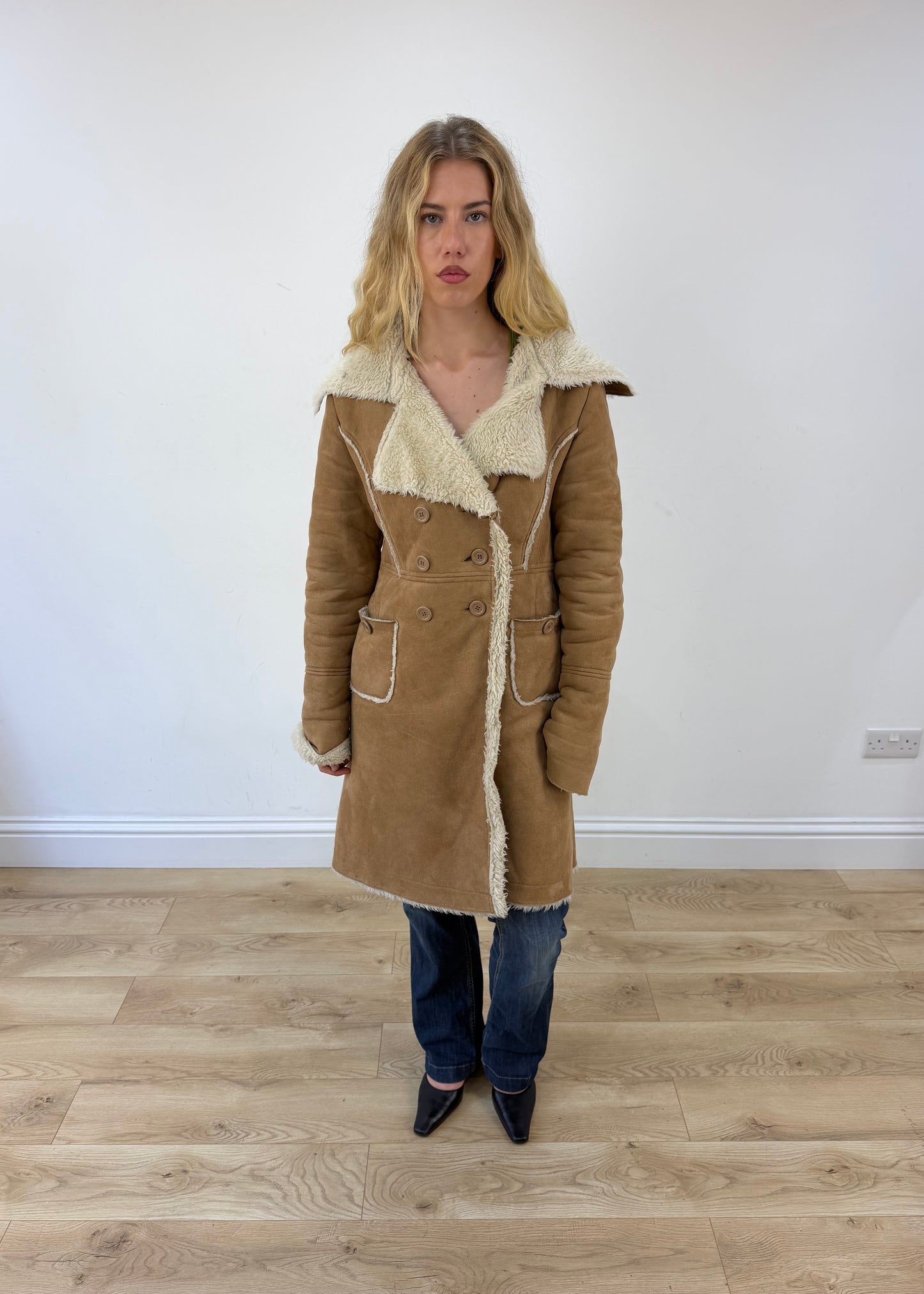 small beige afghan coat