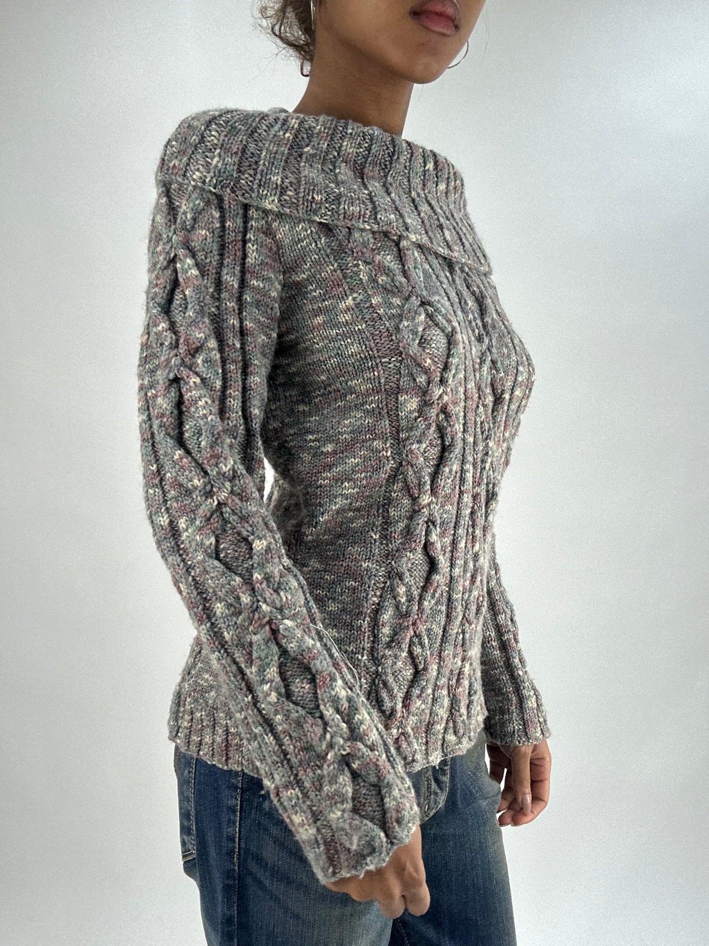 vintage edit thirty-five | small blue and pink knit jumper