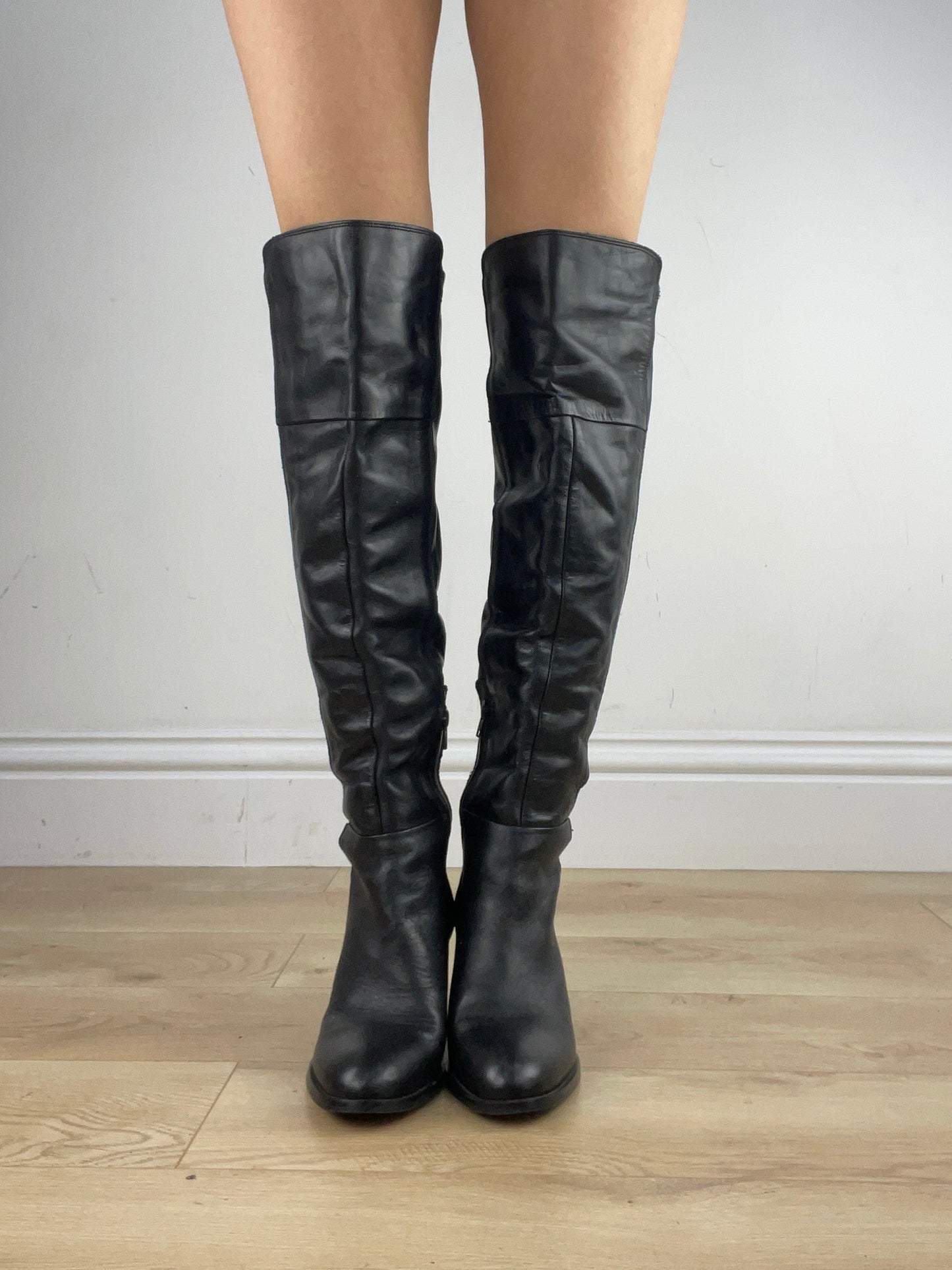 ⭐️ BEST PICKS uk black crinkle thigh high boots – remass