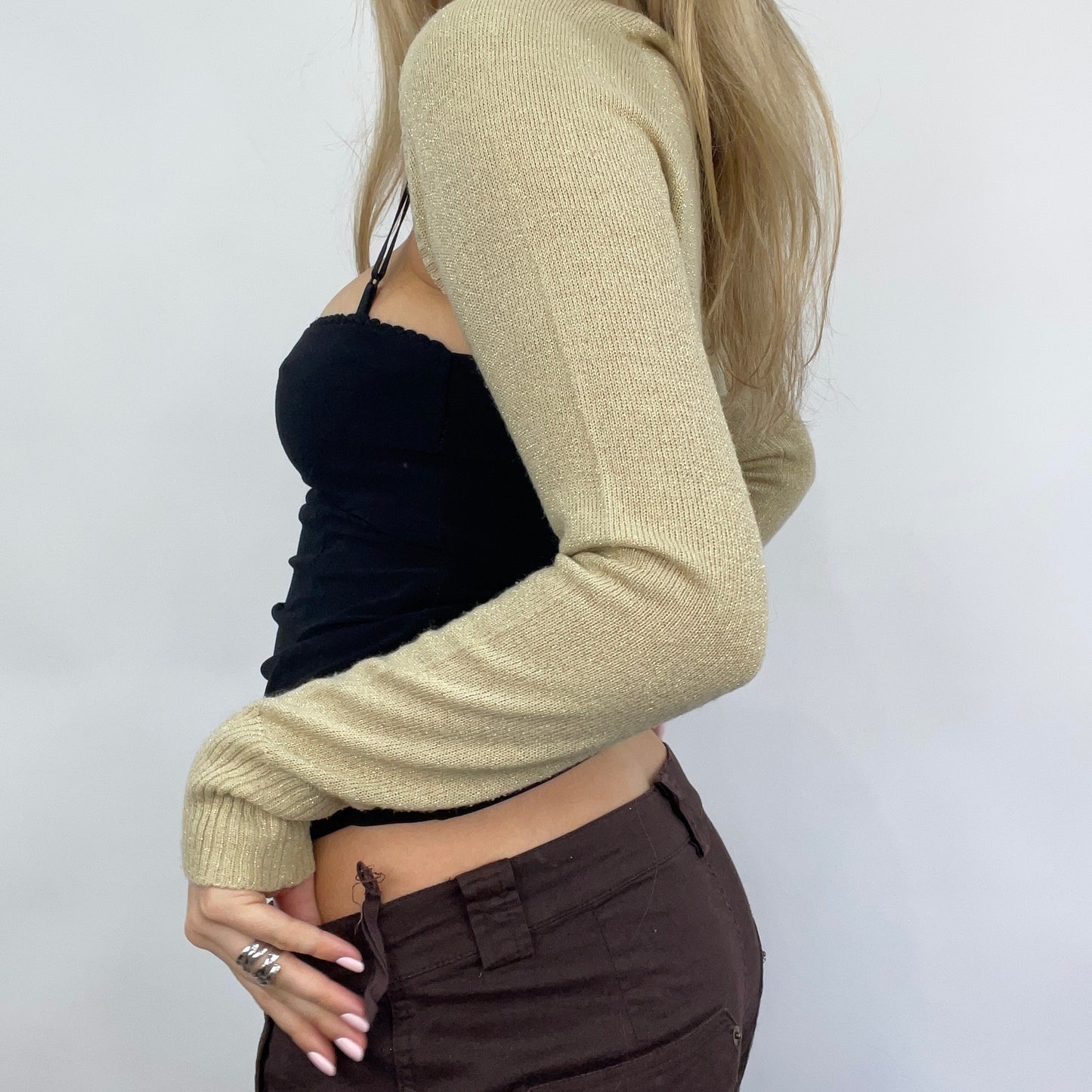 💻 STUDIO FAVES | small beige knitted bolero cardigan
