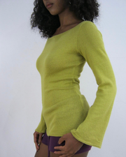 pull ample en maille vert chartreuse