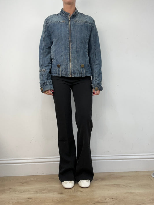 vintage edit twelve | large mid wash denim zip up jacket