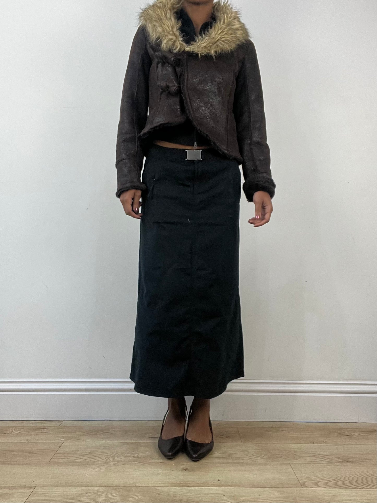 winter edit | small brown jacket with faux fur trim