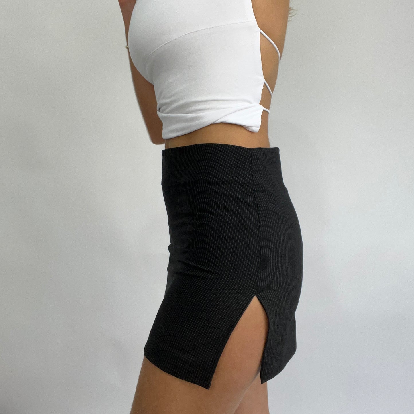 #12 SAMPLE SALE | size small lola skirt in pinstripe black