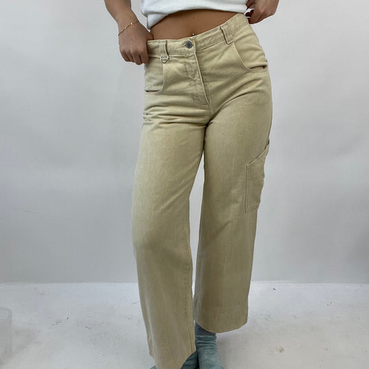 💻12 DAYS OF XMAS DROP | small cream united colors of Benetton cargo trousers
