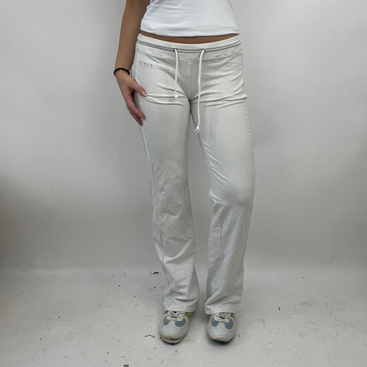 🪡PARIS HILTON DROP | small white stretchy joggers with patterned back