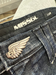 euro trash | medium dark wash miss sixty low ride jeans