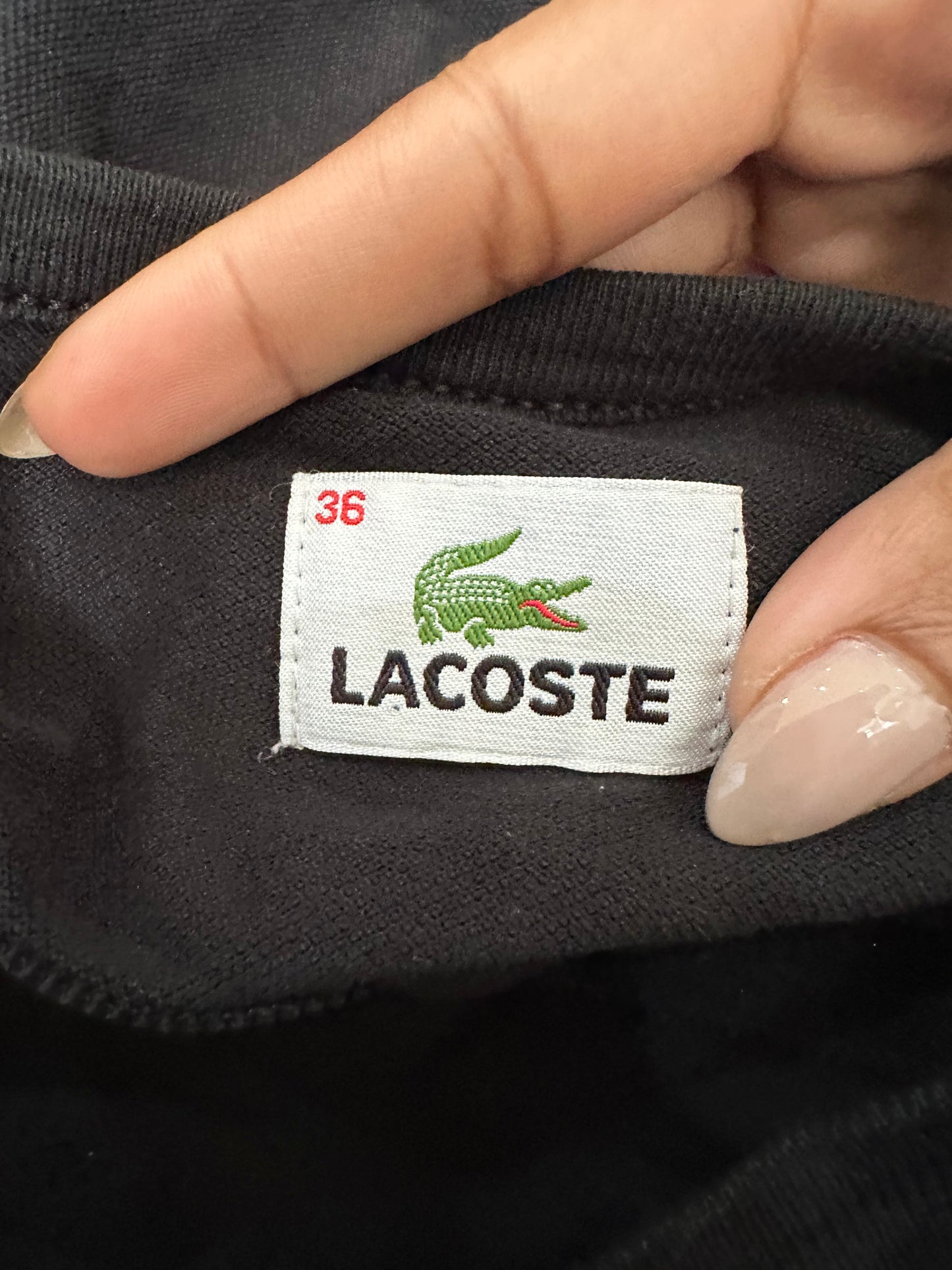 vintage edit eighteen | small black lacoste logo halterneck midi dress