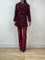 BEST PICKS | small burgundy button up trench coat