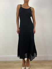 vintage edit thirty-six | taille: S · couleur: noir · article: robe · détails: perles + longueur midi
