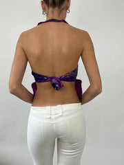 PALM BEACH DROP | small purple reversible halterneck top
