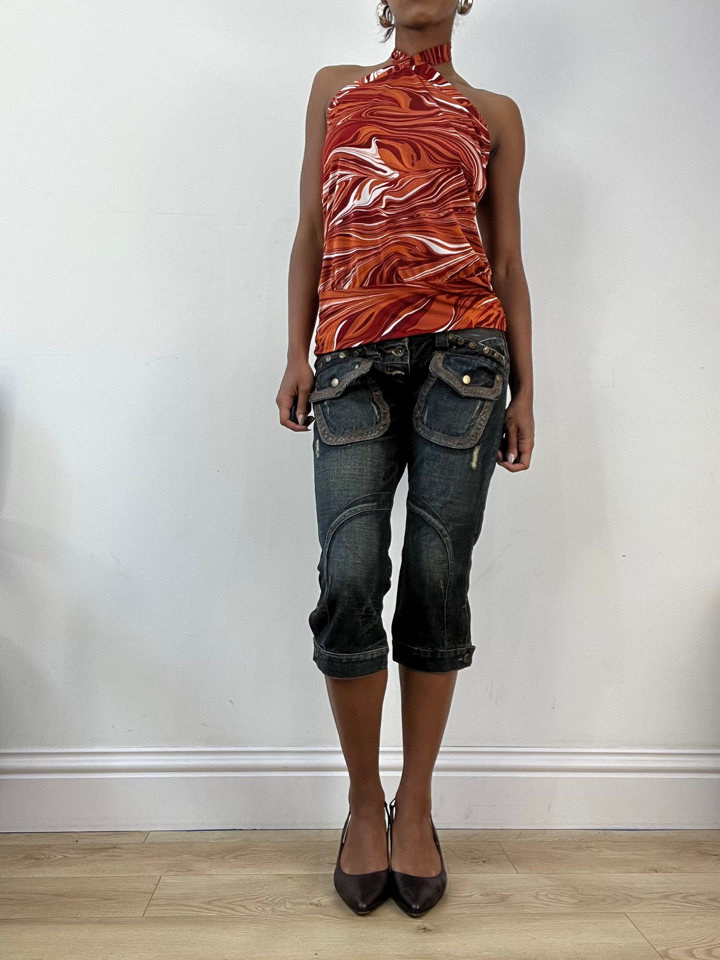 AUTUMN EDIT | small orange old h&m halterneck top