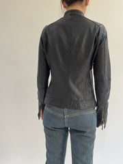 autumn picks | small black zip up leather jacket